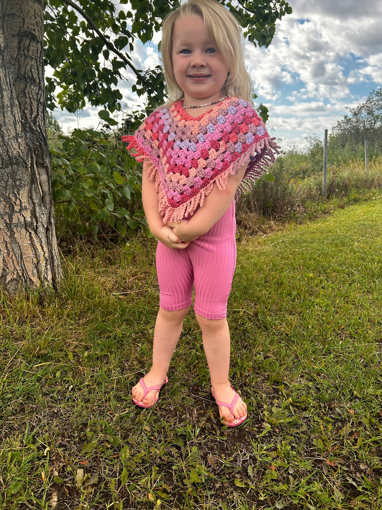 3T-4T Fringe Poncho