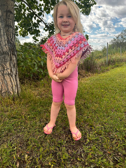 3T-4T Fringe Poncho