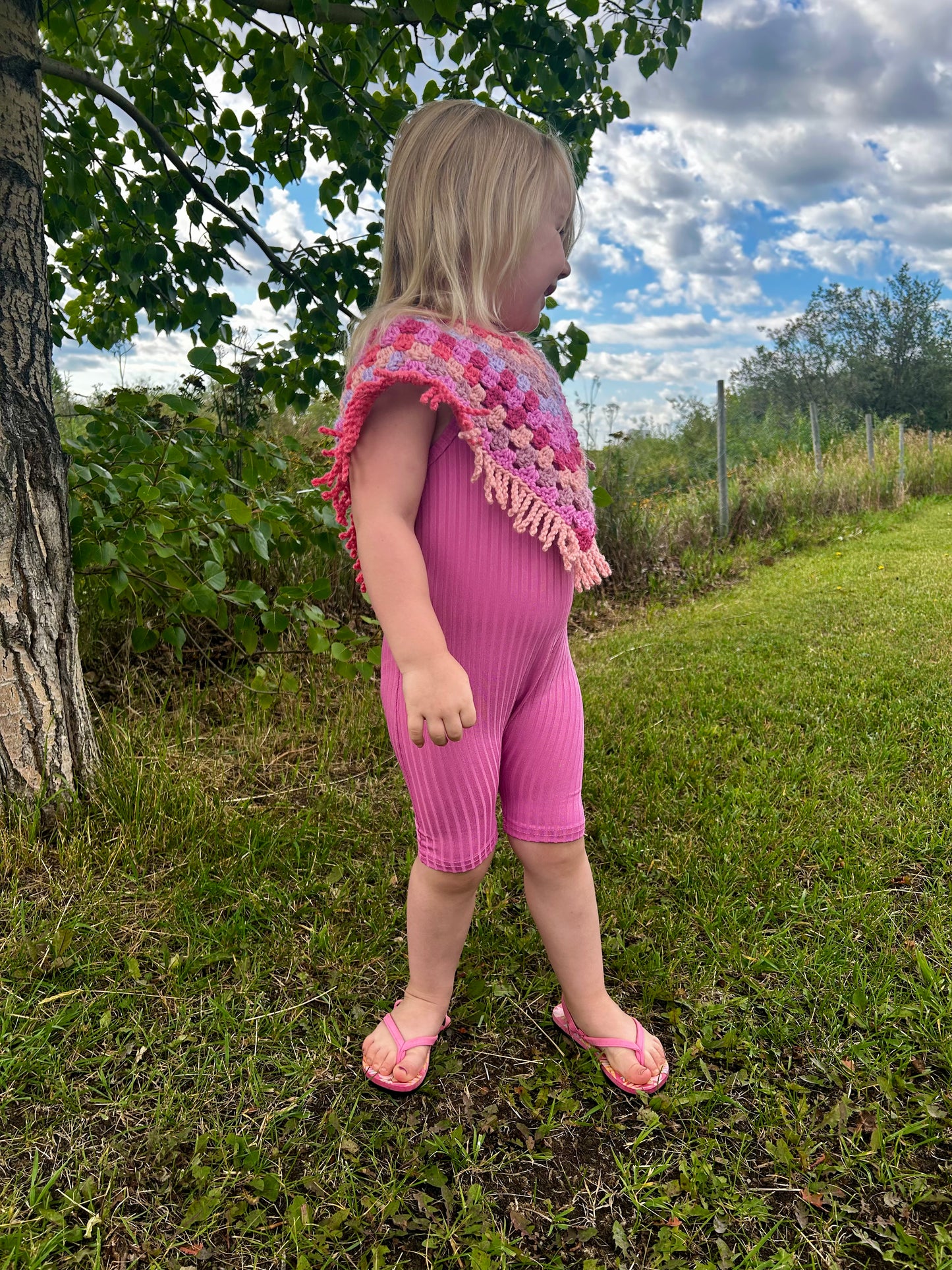 3T-4T Fringe Poncho