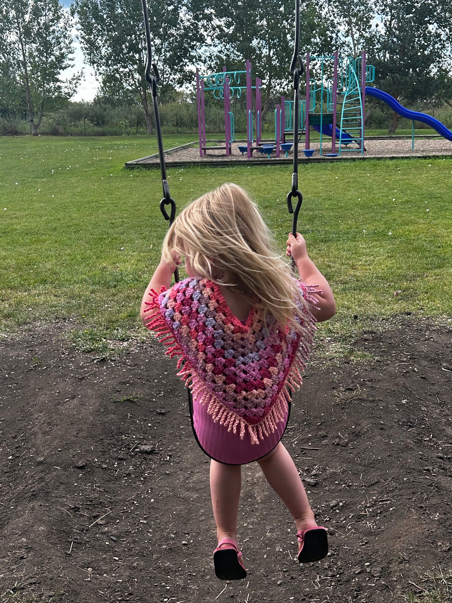 3T-4T Fringe Poncho