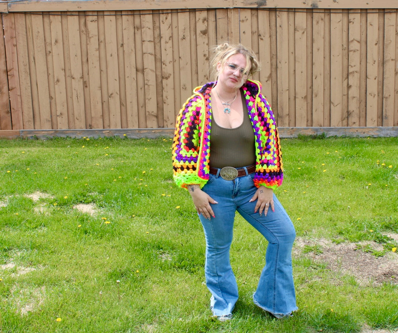 Neon Strip Cardigan