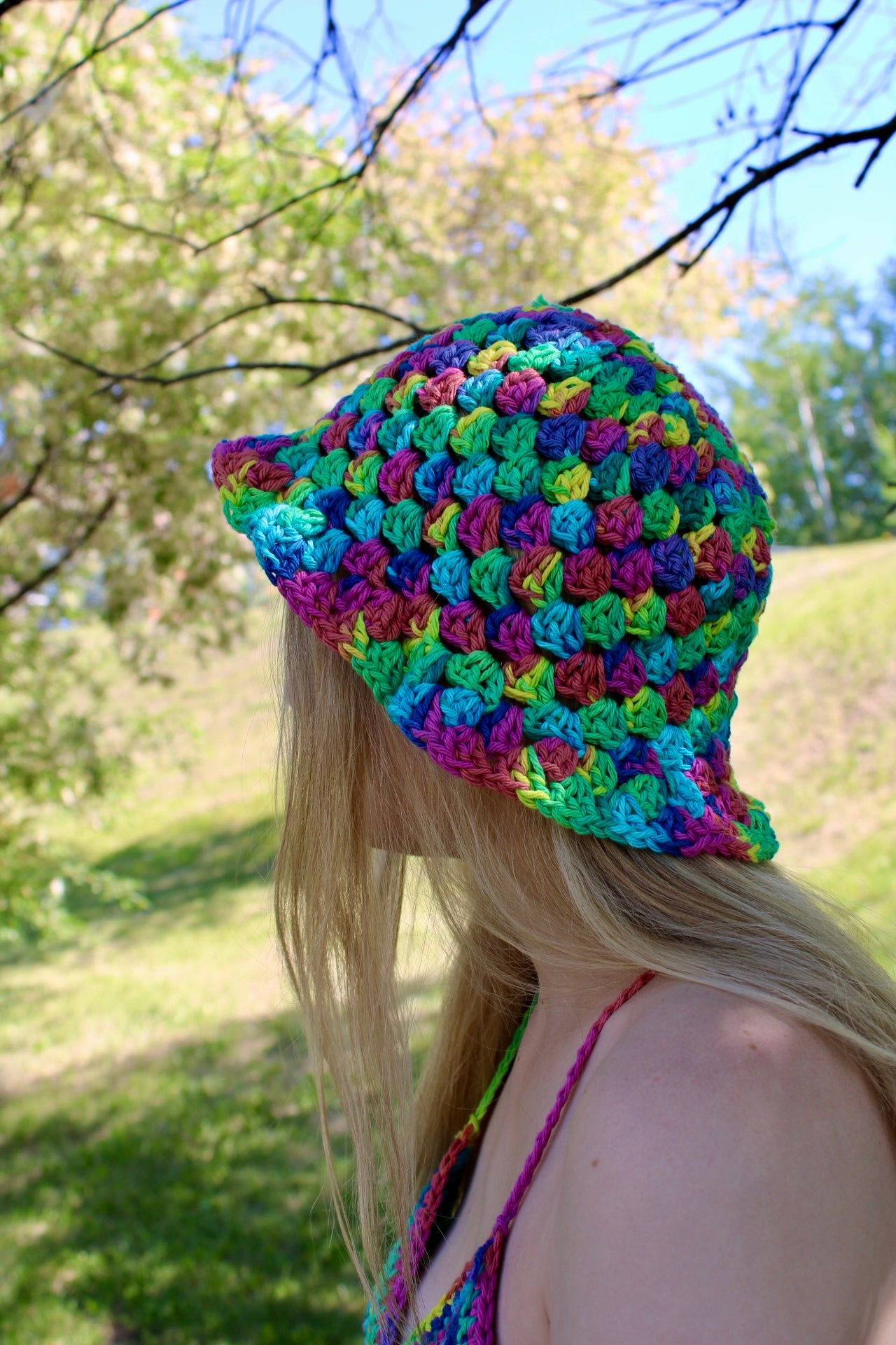 Rainbow Granny Bucket Hat